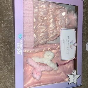 Pink Puffer Jacket and Hat Set